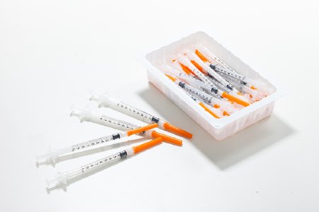 Syringe 1cc LL Allergy Mixing Tray Allergy Tray Sol-M™ 1 mL 23 Gauge 1/2 Inch Attached Needle Without Safety  (25/TR 40TR/CS) by Sol-Millennium Medical Inc Inviro Medical  ID 181023T